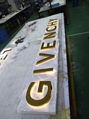 Wall Mounted 3D LED Backlit Signs , Stainless Steel Custom Laser Cut Letters