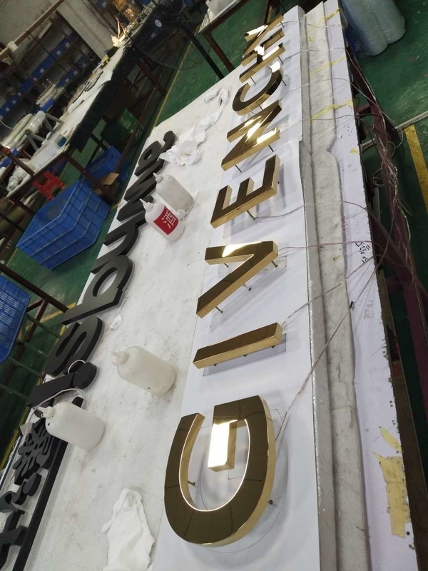 Wall Mounted 3D LED Backlit Signs , Stainless Steel Custom Laser Cut Letters